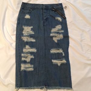NWT Forever 21 denim midi skirt